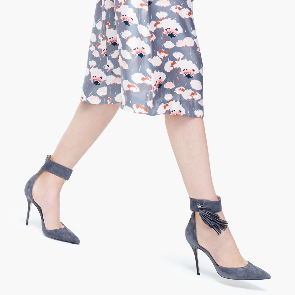 New J Crew Roxie ankle-cuff tassel pumps